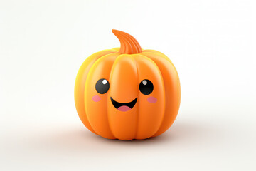 Wall Mural - Adorable Tiny Pumpkin, 3D Rendering of Cartoon Halloween Cheer