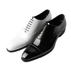 Wall Mural - A black shoe and a white shoe for men