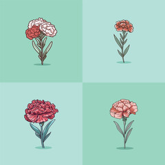 carnation vector clip art illustration