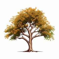 Wall Mural - White Background Tree in Vector Art