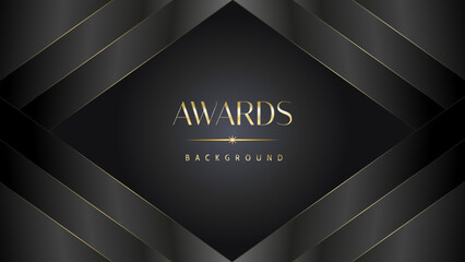 Modern dark black and golden slant lines luxury background. Premium award background. Modern abstract design template.