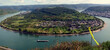 Rheinschleife bei Boppard, der sogenannte Bopparder Hamm, im UNESCO-Welterbe Oberes Mittelrheintal  Rheinland-Pfalz. Blick vom Aussichtspunkts Gedeonseck. 