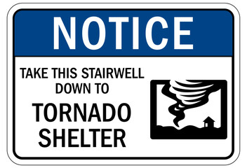 Poster - Tornado shelter sign and labels