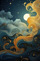 Wall Mural - blue sky and stardust