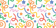seamless pattern fun colorful line doodle 