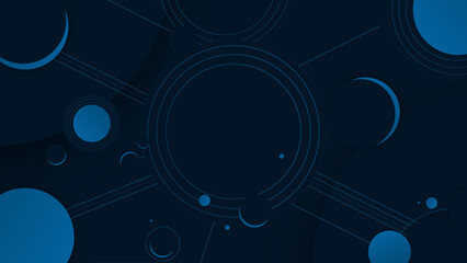 Wall Mural - futuristic  blue round and neon effect background graphic