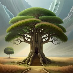 Wall Mural - tree in the field