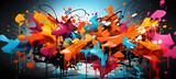 Fototapeta Kwiaty - Psychedelic Abstract Vibrant Colors Background