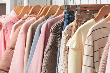 Poster - clothing for children and teenagers in children's clothing stores. clothes for children and teenagers in the store