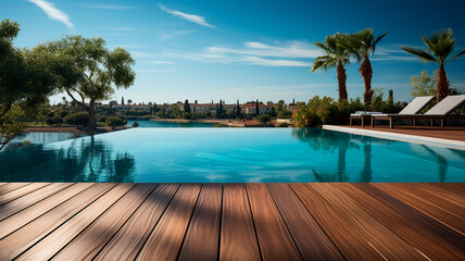 Wall Mural - modern wooden terrace in the garden