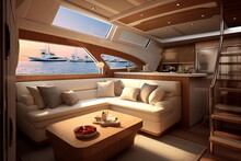 Luxurious Interior Of A Modern Yacht