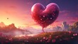 Red love heart beautiful image Ai generated art
