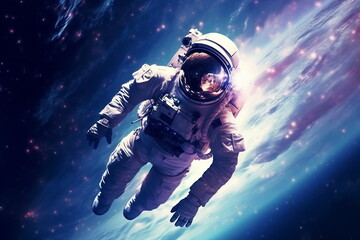 Wall Mural - Astronaut in outer space over the planet.