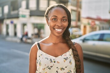 Canvas Print - African american woman smiling confident standing at street