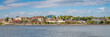 cityscape panorama of Alton in Illinois on a shore of the Mississippi River, a view from the Missouri shore