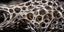 Abstract Metallic Structure Created With Additive Manufacturing Or 3d Printing Technique. Metal Printing Background.