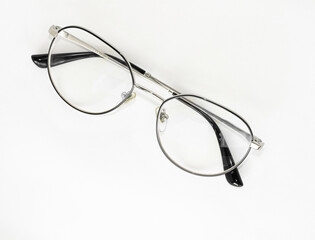 Glasses on a white background