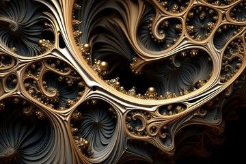 Wall Mural - abstract background organic fractal structures hole round macro geometry illustration, ornament