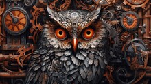 Black Owl Style Dark Bronze Statues Illustration Picture AI Generated Art