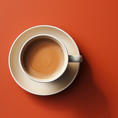 Sticker - cup of coffee in the style of minimalist backgrounds