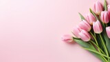 Fototapeta Tulipany - tulip flowers bouquet with copy space