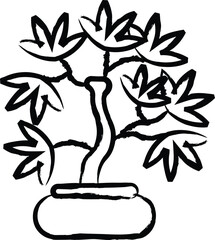 Canvas Print - bonsai vector illustration