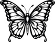Monarch Butterfly Logo Monochrome Design Style