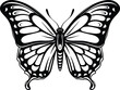 Monarch Butterfly Logo Monochrome Design Style