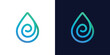 Initial letter e logo design template with water oil graphic design vector illustration. Symbol, icon, creative.