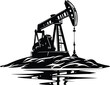 Oil Well Style Logo Monochrome Design Style