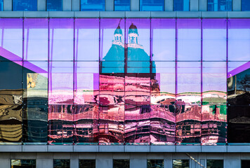 Canvas Print - typical reflection at a modern office building