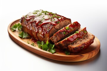 Wall Mural - Delicious Meatloaf. Traditional American cuisine. Popular authentic dishes. Background with selective focus