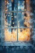 © Jasmina - Xmas window decoration with snow outdoors. Celebrate festive concept.