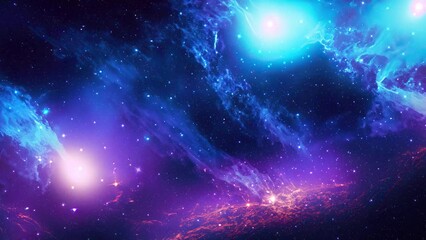 Wall Mural - galaxy and nebula. blue abstract space background. endless universe with stars and galaxies in outer