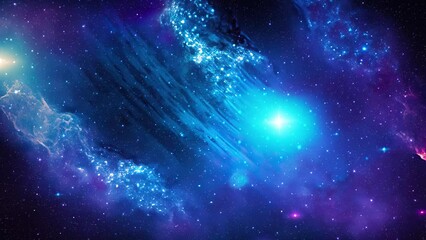 Wall Mural - galaxy and nebula. blue abstract space background. endless universe with stars and galaxies in outer