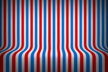 Poster - Empty studio with blue and red stripes on floor and wall. 3d style vector illustration 