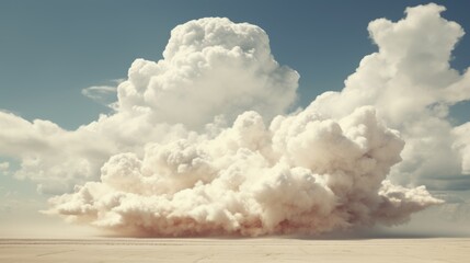 Canvas Print - A large cloud of dust is blowing in the desert, AI