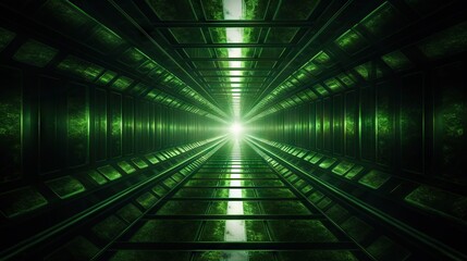 Sticker -  a green tunnel with a light at the end of it.  generative ai