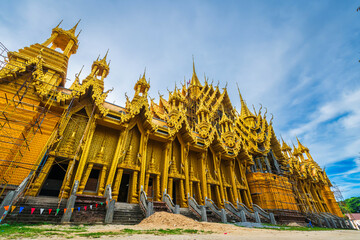 Wall Mural - The beautiful  Temple (Thai language:Wat Chan West) is a Buddhist temple (Thai language:Wat) It is a major tourist attraction Phitsanulok, Thailand.