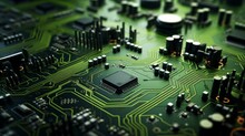 A Close Up Of A Circuit Board With Many Electronic Components