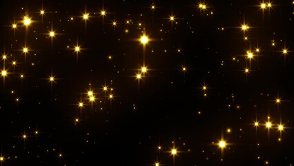 Wall Mural - Golden Sparkling glow particle Animated rising background