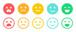 feedback emoji. emoticons set , rating scale of customer satisfaction rating with 5 levels ; good, medium, bad or happy smile, neutral, error x emojis - smiley icon set. vector illustration