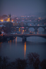 landscape in winter in Prague, Czech Republic