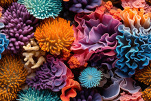 Seamless Pattern Of A Colorful Coral Reef