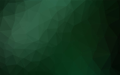 Dark Green vector shining triangular pattern.