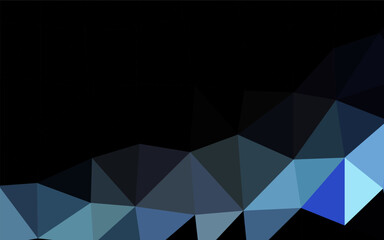 Dark BLUE vector shining triangular template.