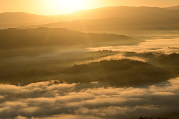 sunset over the valley