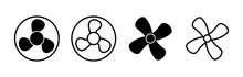 Fan Icon Vector. Blower Icon. Propeller. Ceiling