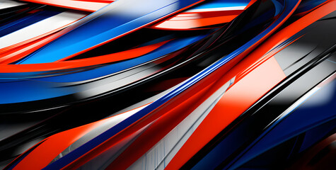 Poster - Futuristic Metal Motion: Abstract Design in Bright Hues, Colorful abstract flow patterns