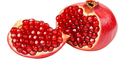 Wall Mural - A broken pomegranate on a transparent white background